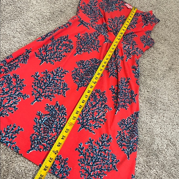 Lilly Pulitzer Jia Seashell Coral Print Stretch Jersey Dress M Medium Coastal - Picture 13 of 16